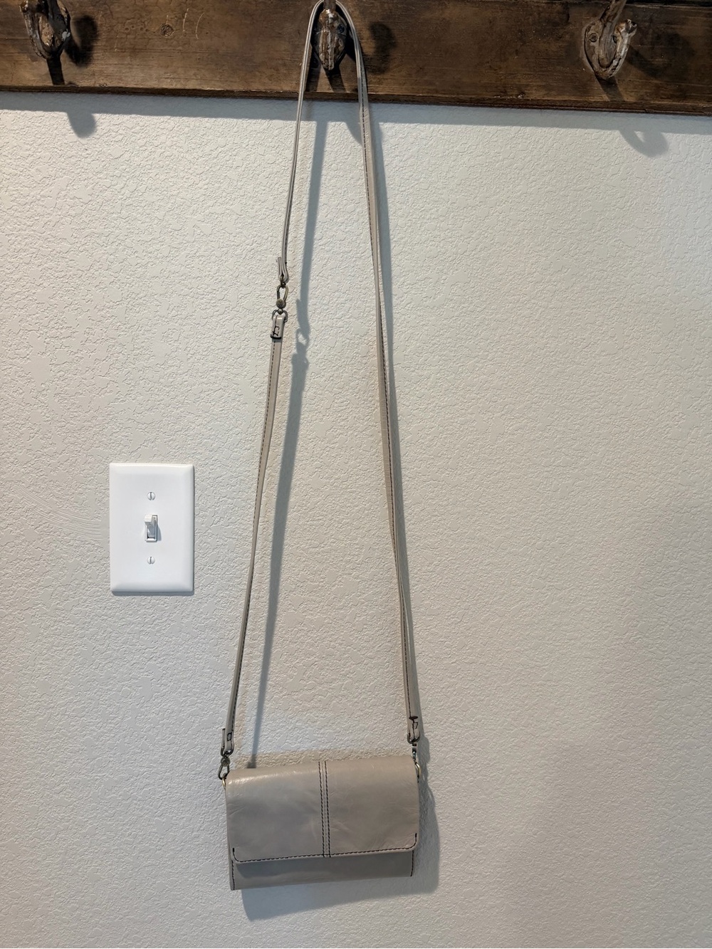HOBO Taupe/Grey Leather Crossbody and Shoulder Bag